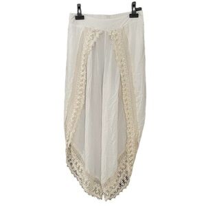 GOA Beachwear by Japna Geenie Oversized Pull-On Harem Pants Coverup White M